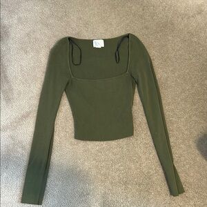 Olive Green Long Sleeve Women's Top